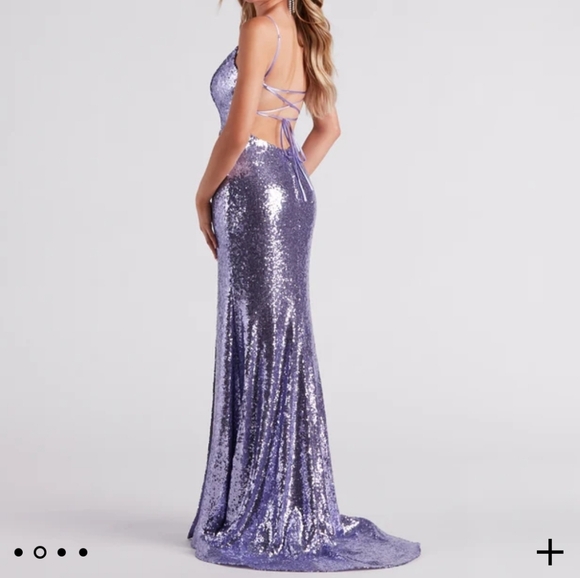 Formal Sequin Lavender Dress (L, NWT) - Picture 3 of 10